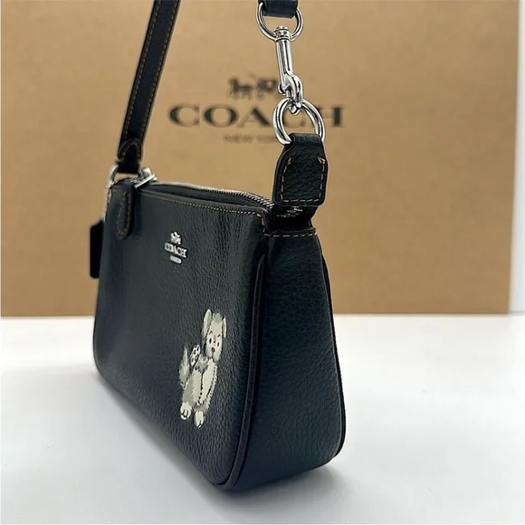 Coach Nolita 19 With Happy Dog Black Leather Bag with Silver Hardware - Picture 12 of 16
